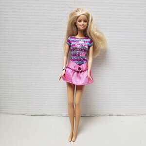 Barbie Doll (Redressed Blue & Pink Dress)